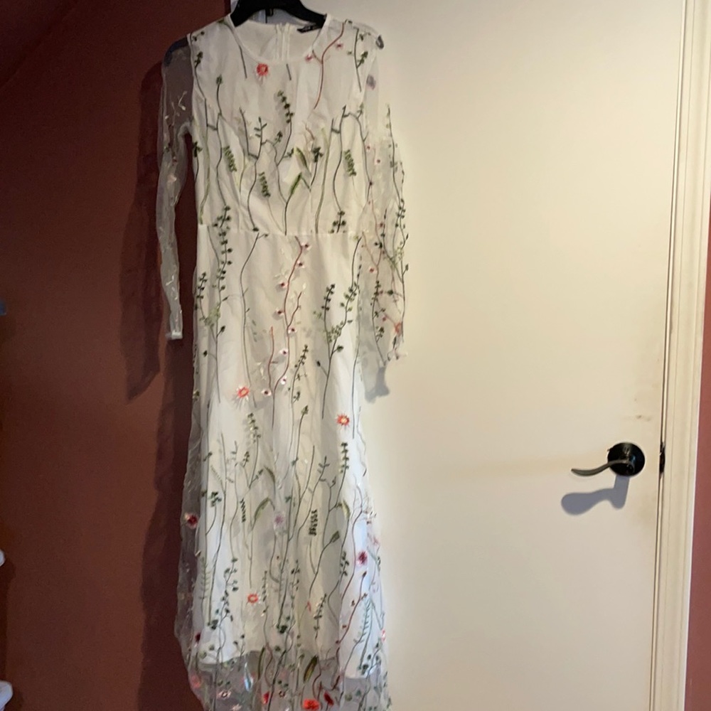 White floral gown